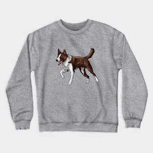 Smooth Coated Border Collie Dog | Chocolate and White Crewneck Sweatshirt